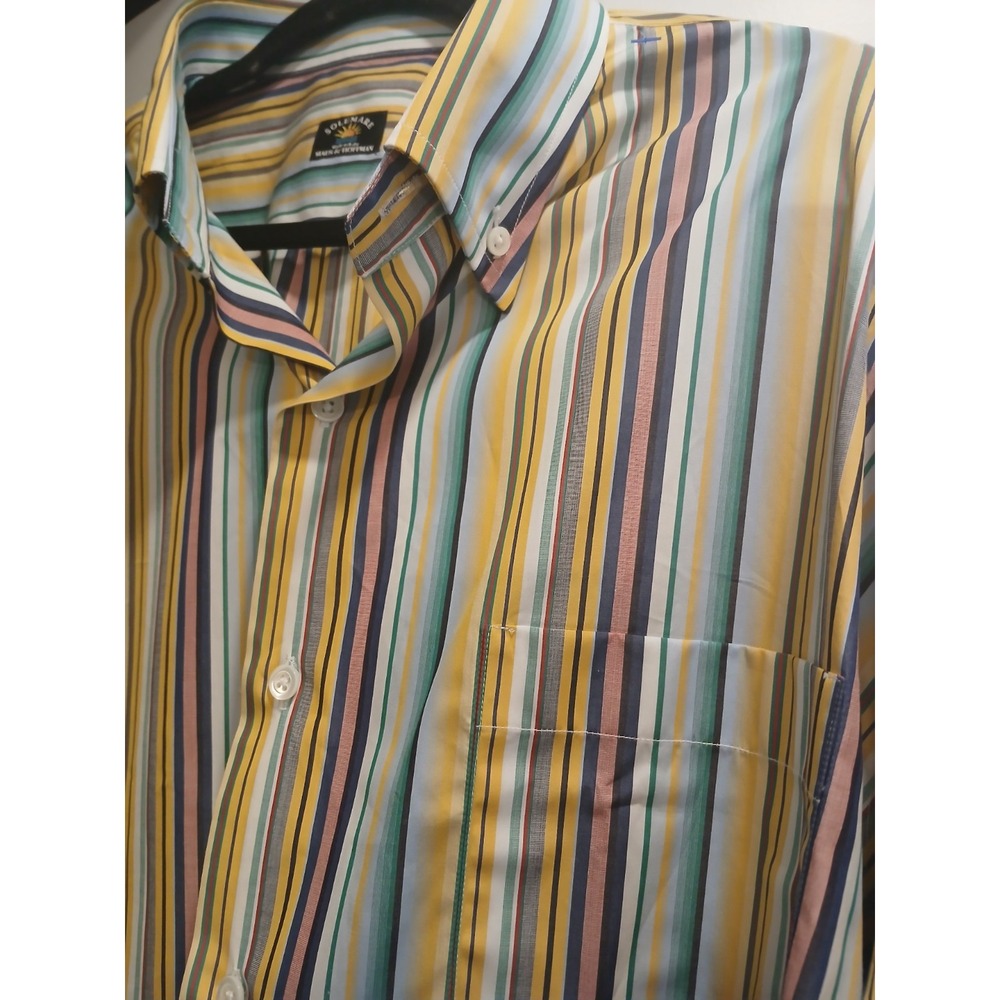 Maus Hoffman Solemare Shirt XXL Color  Stripe Lightweight Cotton Mens  Italy